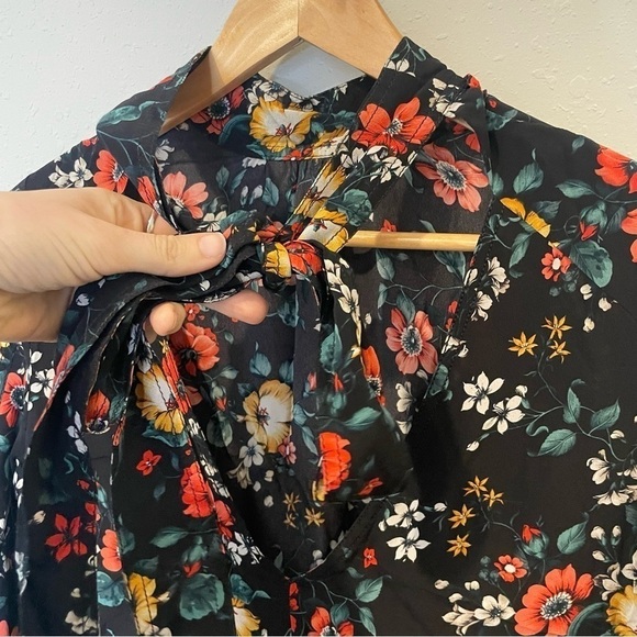 Derek Lam Silk Floral Mock Neck Blouse - Picture 8 of 13